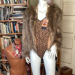 NWT YOKI faux raccoon chubby jacket